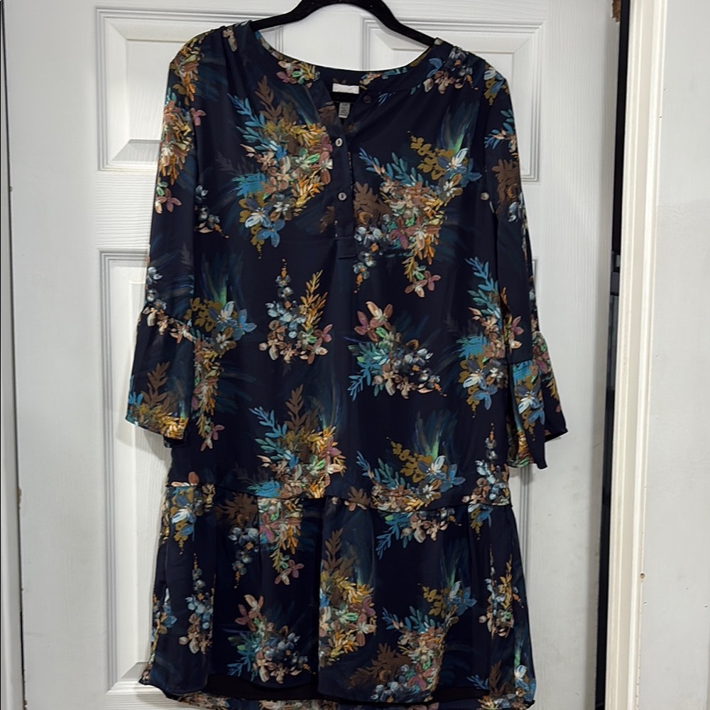 Cupio Print Casual/ Dressy Sundress with 3/4 Sleeves